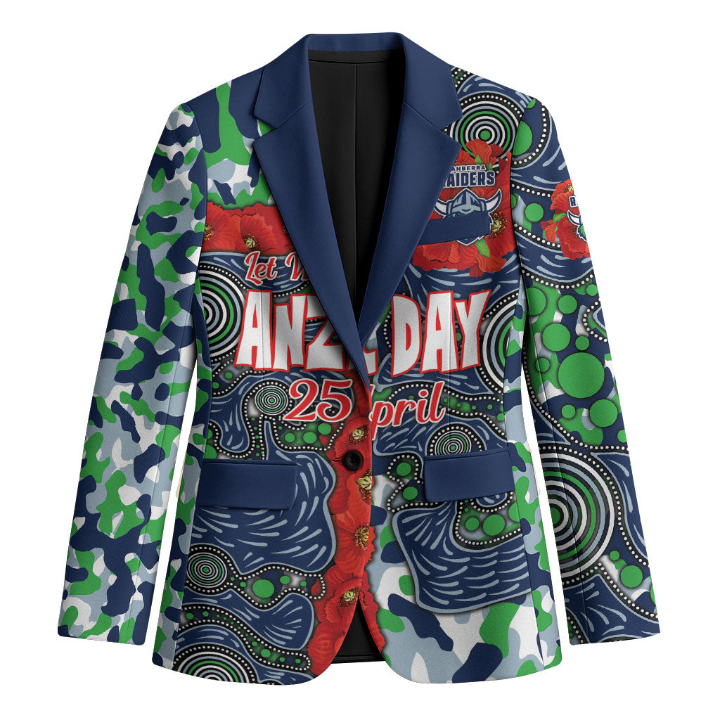 Canberra Raiders ANZAC Blazer Indigenous Wave Pattern Poppy Remembrance Viking Warrior