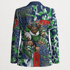 Canberra Raiders ANZAC Blazer Indigenous Wave Pattern Poppy Remembrance Viking Warrior
