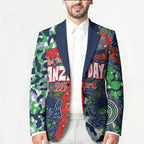 Canberra Raiders ANZAC Blazer Indigenous Wave Pattern Poppy Remembrance Viking Warrior
