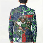 Canberra Raiders ANZAC Blazer Indigenous Wave Pattern Poppy Remembrance Viking Warrior