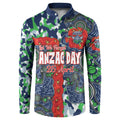 Canberra Raiders ANZAC Button Sweatshirt Indigenous Wave Pattern Poppy Remembrance Viking Warrior