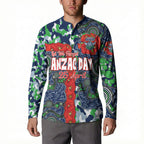 Canberra Raiders ANZAC Button Sweatshirt Indigenous Wave Pattern Poppy Remembrance Viking Warrior