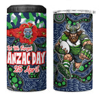 Canberra Raiders ANZAC 4 in 1 Can Cooler Tumbler Indigenous Wave Pattern Poppy Remembrance Viking Warrior