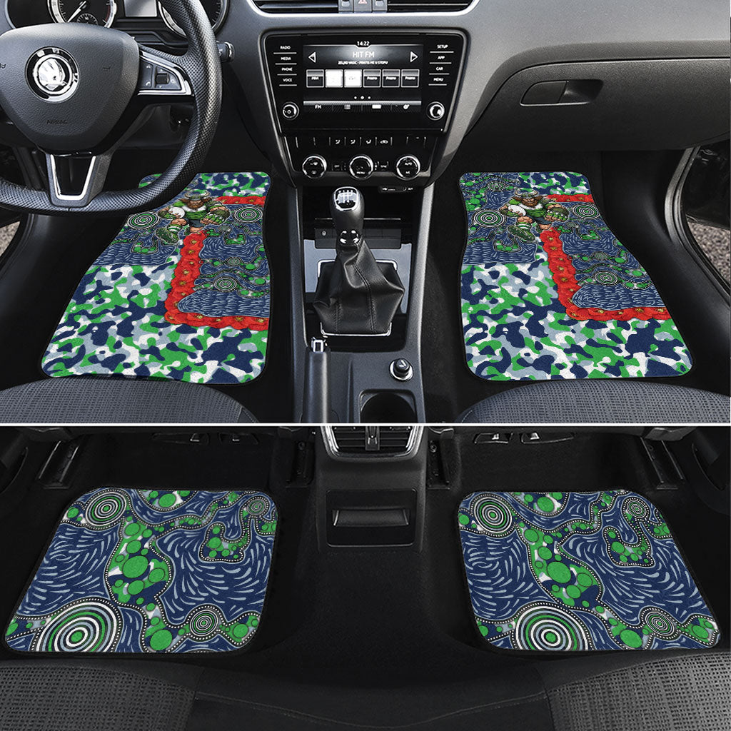 Canberra Raiders ANZAC Car Mats Indigenous Wave Pattern Poppy Remembrance Viking Warrior