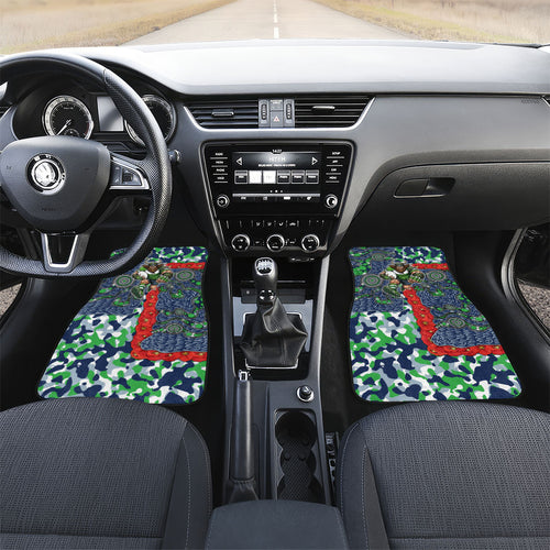 Canberra Raiders ANZAC Car Mats Indigenous Wave Pattern Poppy Remembrance Viking Warrior