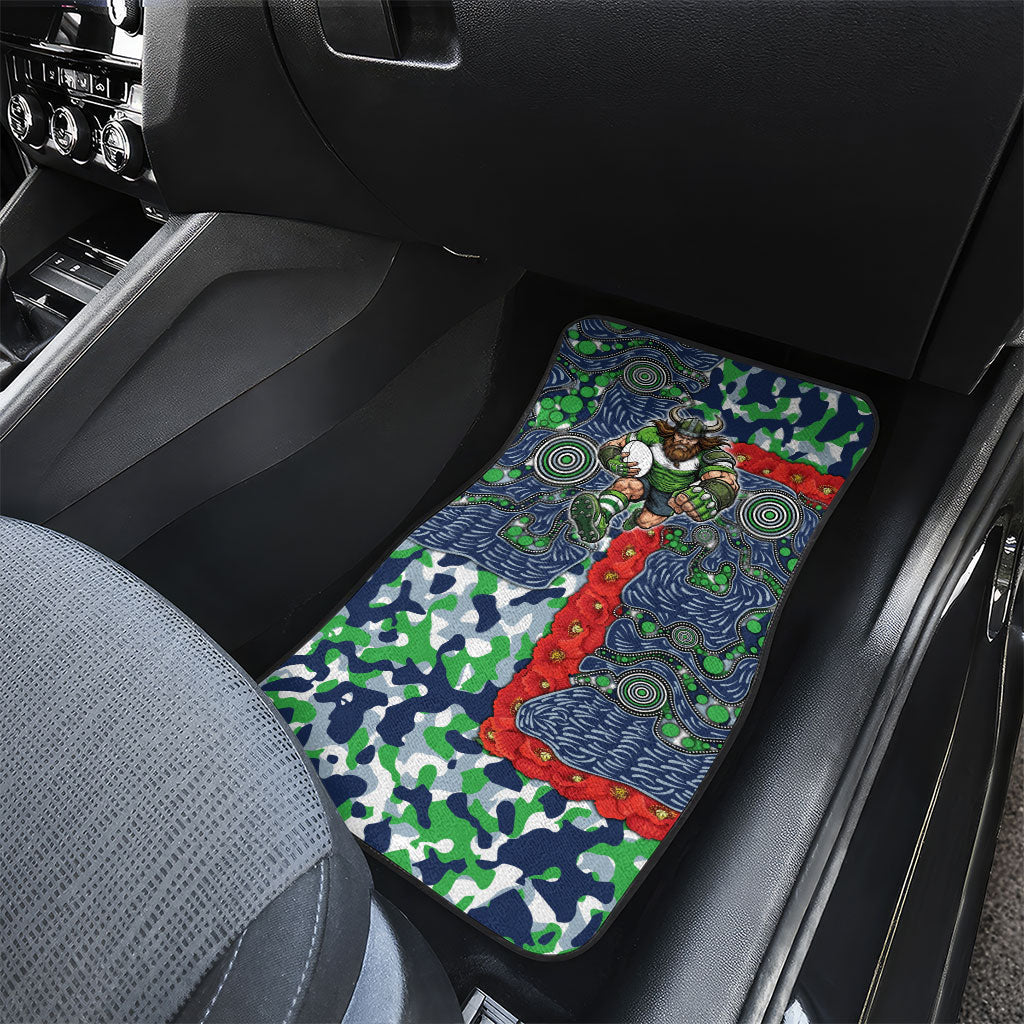 Canberra Raiders ANZAC Car Mats Indigenous Wave Pattern Poppy Remembrance Viking Warrior