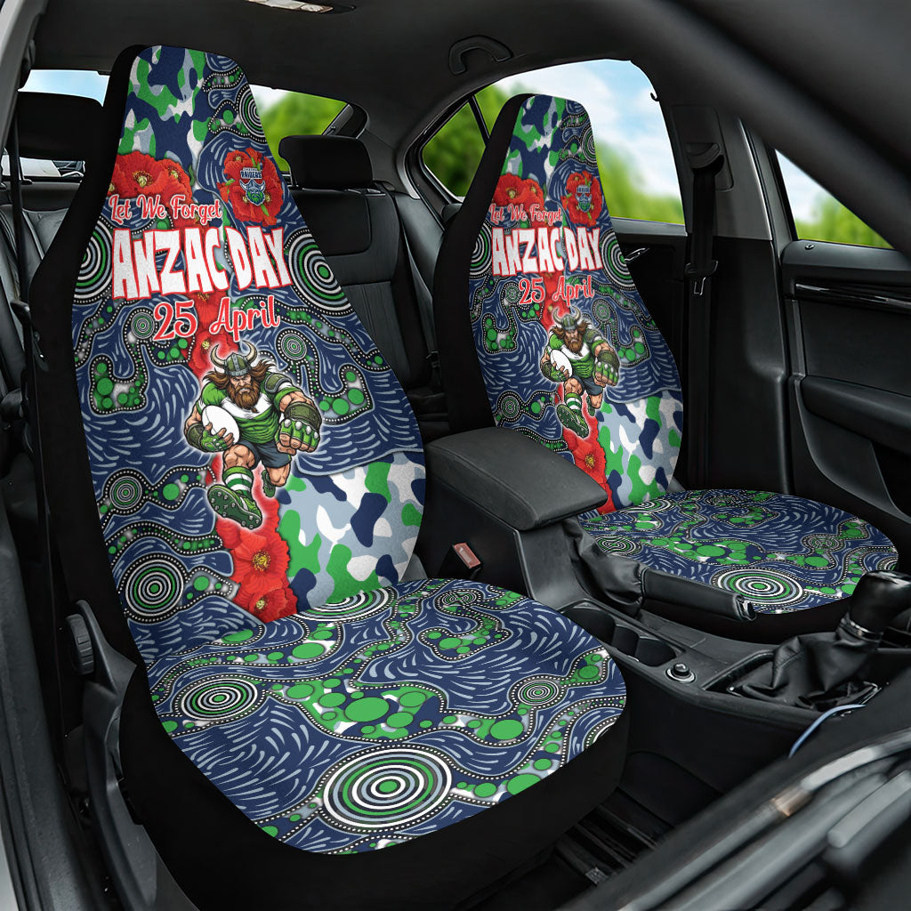 Canberra Raiders ANZAC Car Seat Cover Indigenous Wave Pattern Poppy Remembrance Viking Warrior