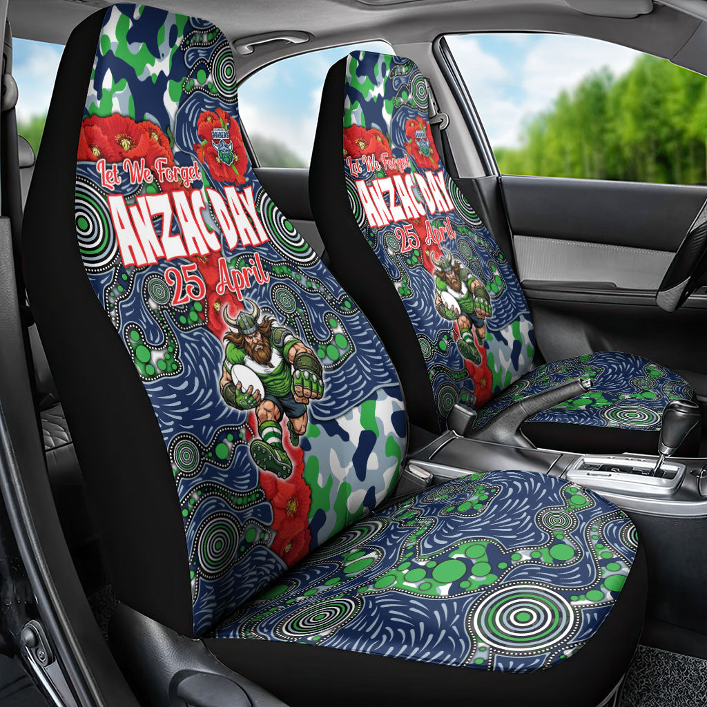 Canberra Raiders ANZAC Car Seat Cover Indigenous Wave Pattern Poppy Remembrance Viking Warrior