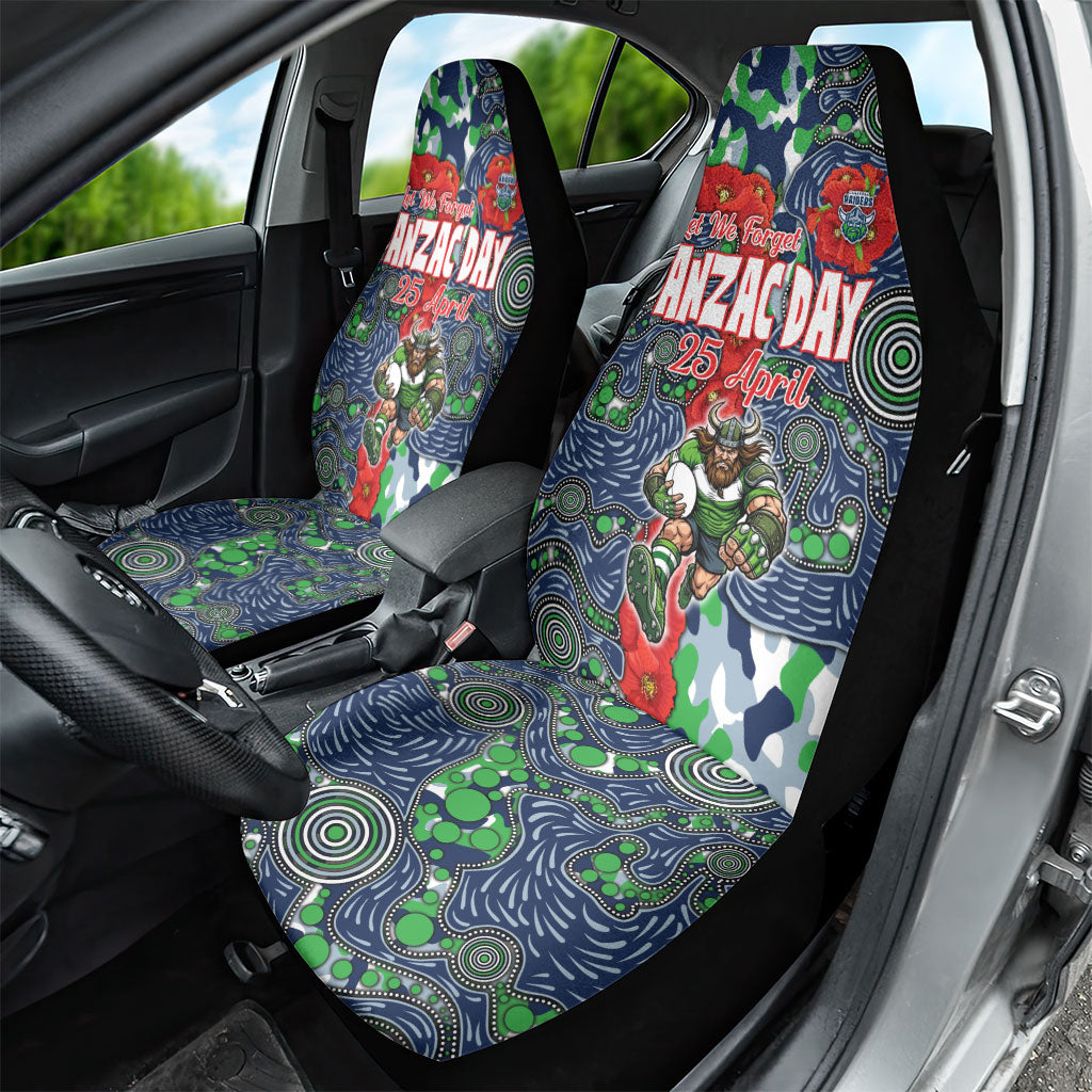 Canberra Raiders ANZAC Car Seat Cover Indigenous Wave Pattern Poppy Remembrance Viking Warrior