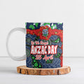 Canberra Raiders ANZAC Ceramic Mug Indigenous Wave Pattern Poppy Remembrance Viking Warrior