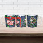 Canberra Raiders ANZAC Ceramic Mug Indigenous Wave Pattern Poppy Remembrance Viking Warrior