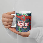Canberra Raiders ANZAC Ceramic Mug Indigenous Wave Pattern Poppy Remembrance Viking Warrior