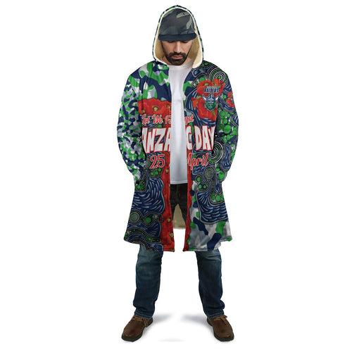 Canberra Raiders ANZAC Cloak Indigenous Wave Pattern Poppy Remembrance Viking Warrior