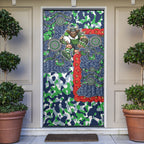 Canberra Raiders ANZAC Door Cover Indigenous Wave Pattern Poppy Remembrance Viking Warrior