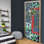 Canberra Raiders ANZAC Door Cover Indigenous Wave Pattern Poppy Remembrance Viking Warrior