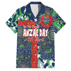 Canberra Raiders ANZAC Family Matching Long Sleeve Bodycon Dress and Hawaiian Shirt Indigenous Wave Pattern Poppy Remembrance Viking Warrior