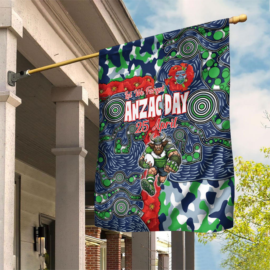Canberra Raiders ANZAC Garden Flag Indigenous Wave Pattern Poppy Remembrance Viking Warrior