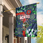 Canberra Raiders ANZAC Garden Flag Indigenous Wave Pattern Poppy Remembrance Viking Warrior