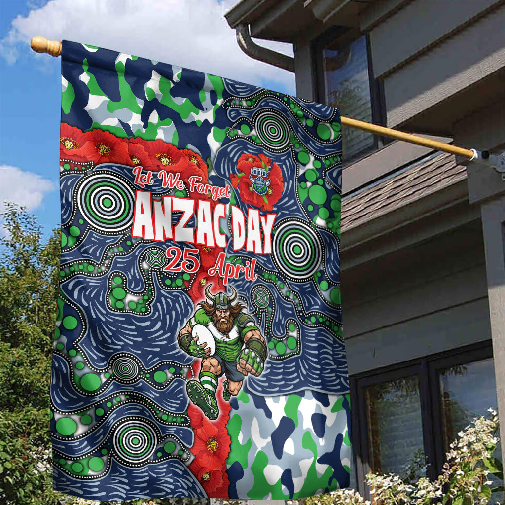 Canberra Raiders ANZAC Garden Flag Indigenous Wave Pattern Poppy Remembrance Viking Warrior