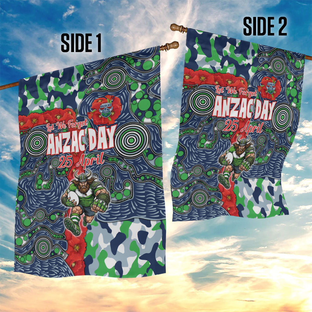 Canberra Raiders ANZAC Garden Flag Indigenous Wave Pattern Poppy Remembrance Viking Warrior