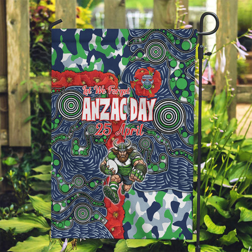 Canberra Raiders ANZAC Garden Flag Indigenous Wave Pattern Poppy Remembrance Viking Warrior