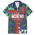 Canberra Raiders ANZAC Hawaiian Shirt Indigenous Wave Pattern Poppy Remembrance Viking Warrior