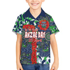 Canberra Raiders ANZAC Hawaiian Shirt Indigenous Wave Pattern Poppy Remembrance Viking Warrior