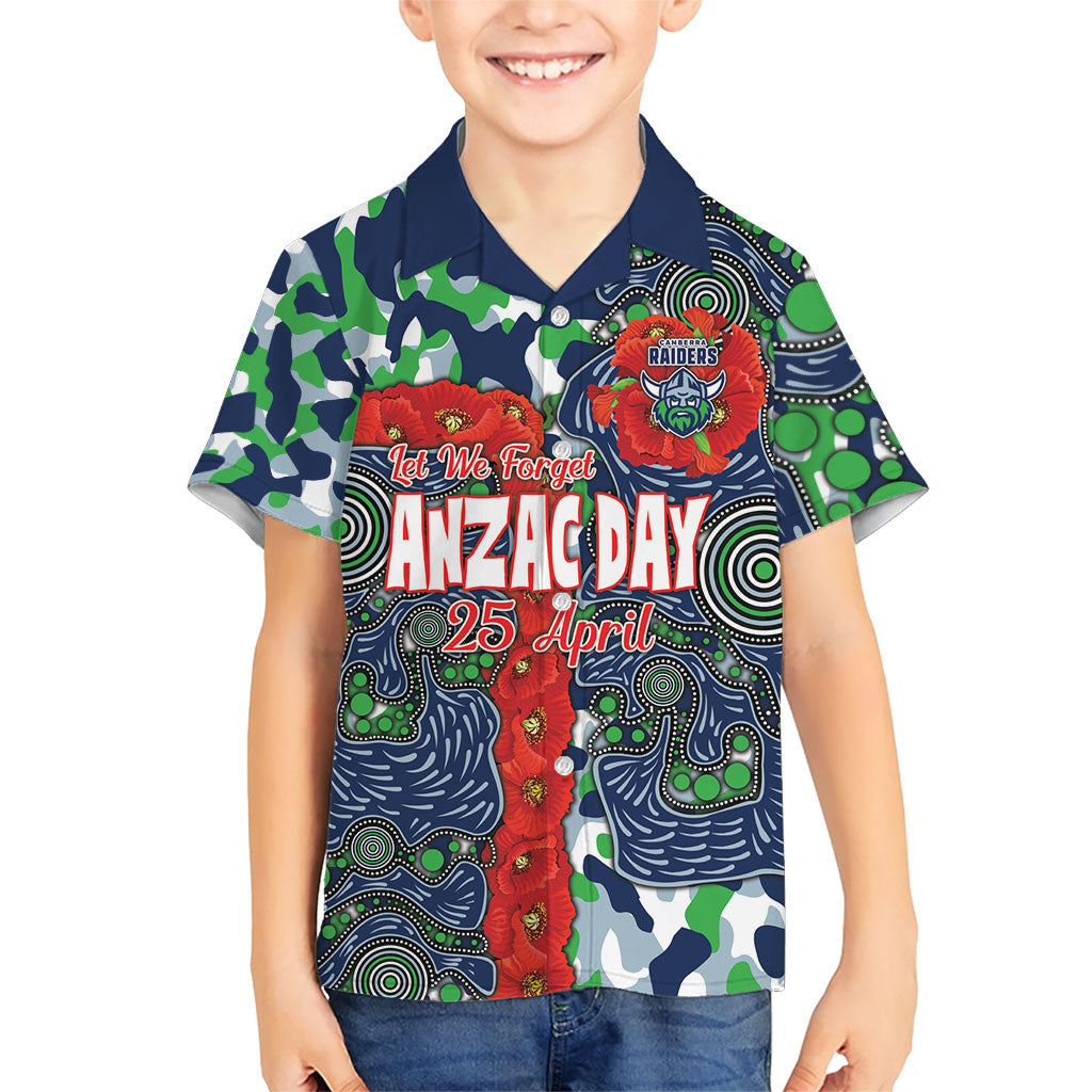 Canberra Raiders ANZAC Hawaiian Shirt Indigenous Wave Pattern Poppy Remembrance Viking Warrior