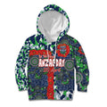 Canberra Raiders ANZAC Kid Hoodie Indigenous Wave Pattern Poppy Remembrance Viking Warrior