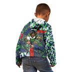 Canberra Raiders ANZAC Kid Hoodie Indigenous Wave Pattern Poppy Remembrance Viking Warrior