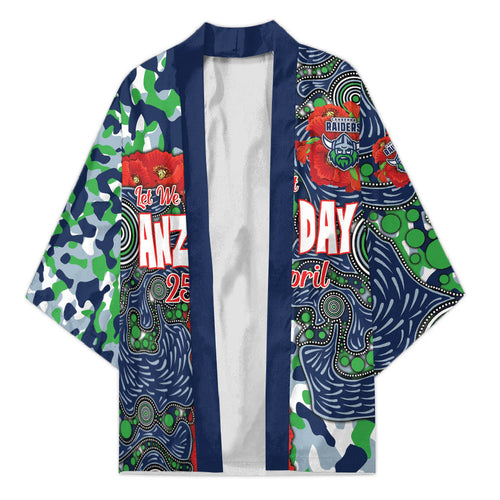 Canberra Raiders ANZAC Kimono Indigenous Wave Pattern Poppy Remembrance Viking Warrior