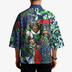 Canberra Raiders ANZAC Kimono Indigenous Wave Pattern Poppy Remembrance Viking Warrior