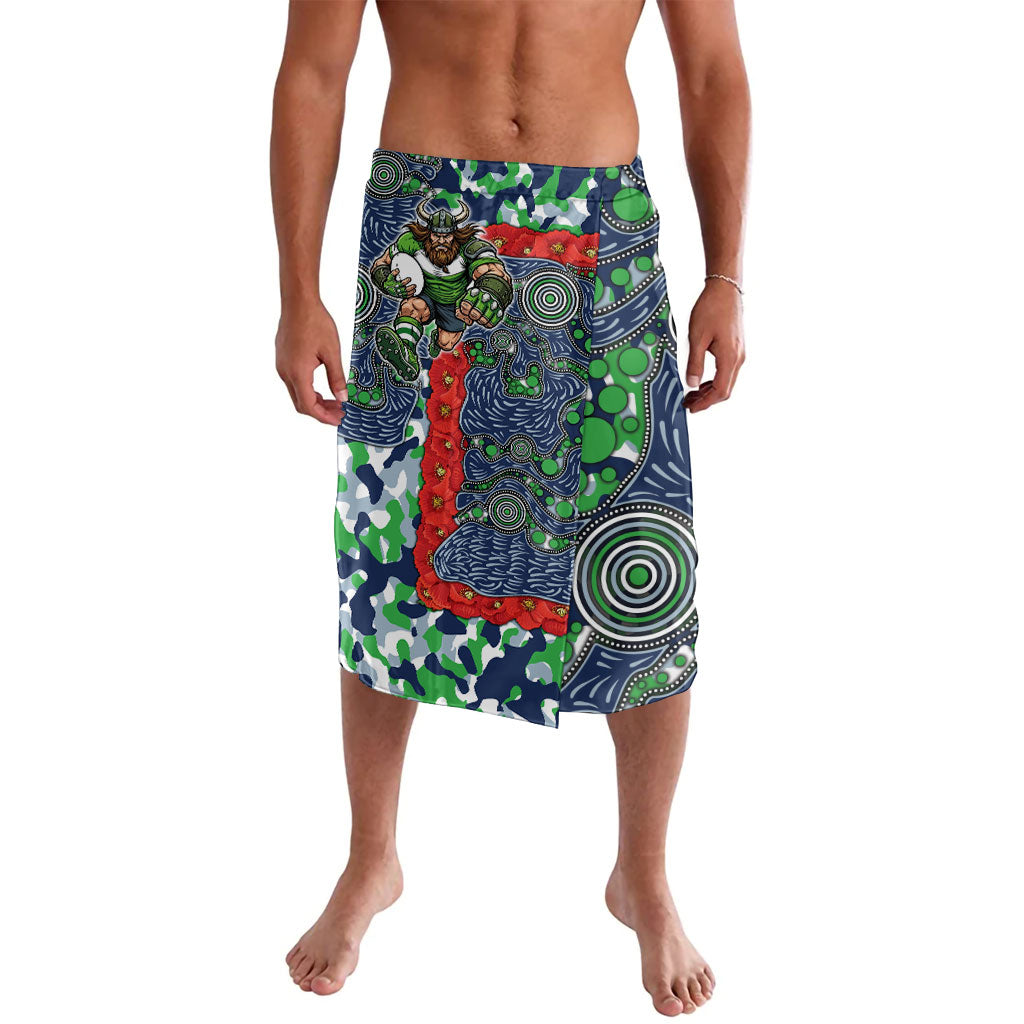 Canberra Raiders ANZAC Lavalava Indigenous Wave Pattern Poppy Remembrance Viking Warrior