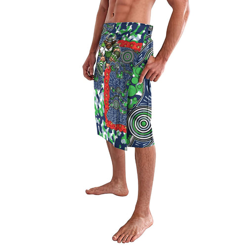 Canberra Raiders ANZAC Lavalava Indigenous Wave Pattern Poppy Remembrance Viking Warrior