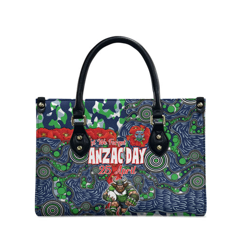 Canberra Raiders ANZAC Leather Bag Indigenous Wave Pattern Poppy Remembrance Viking Warrior
