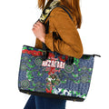 Canberra Raiders ANZAC Leather Tote Bag Indigenous Wave Pattern Poppy Remembrance Viking Warrior