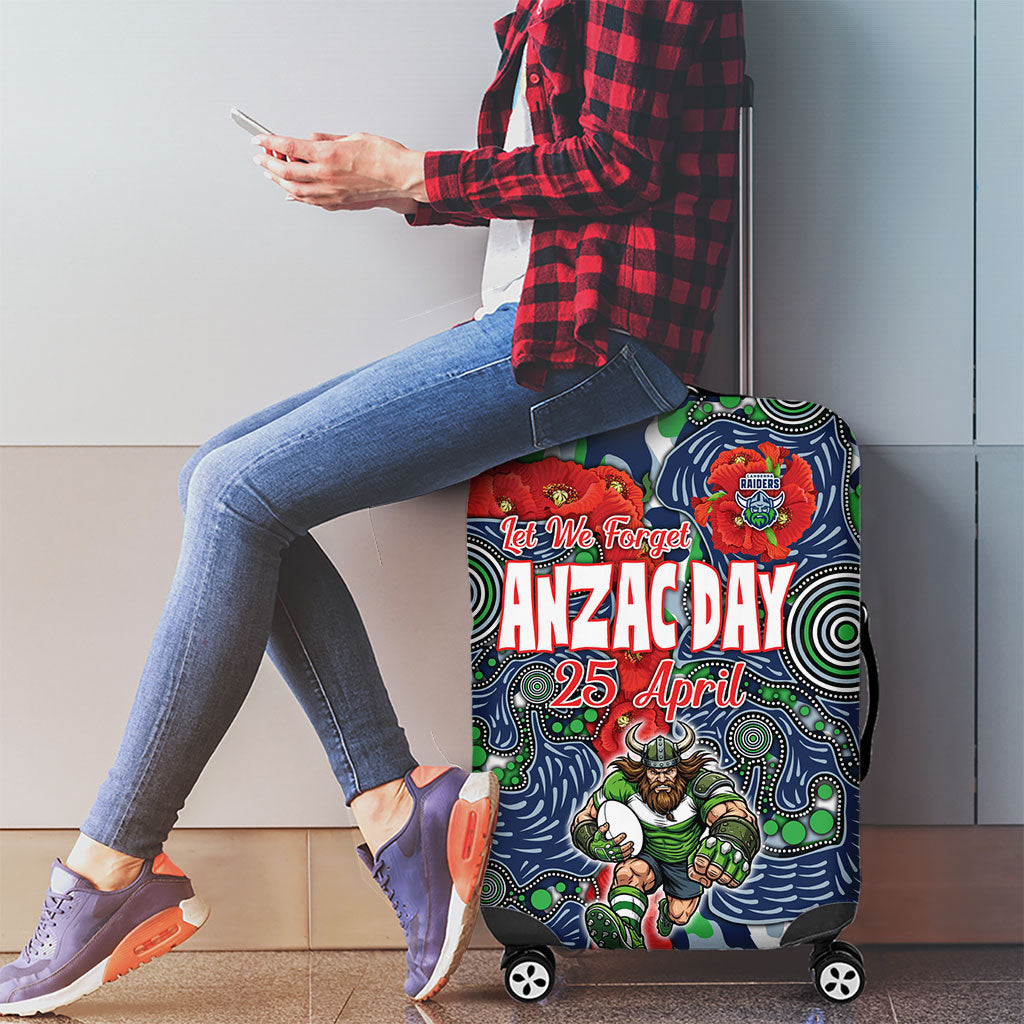 Canberra Raiders ANZAC Luggage Cover Indigenous Wave Pattern Poppy Remembrance Viking Warrior