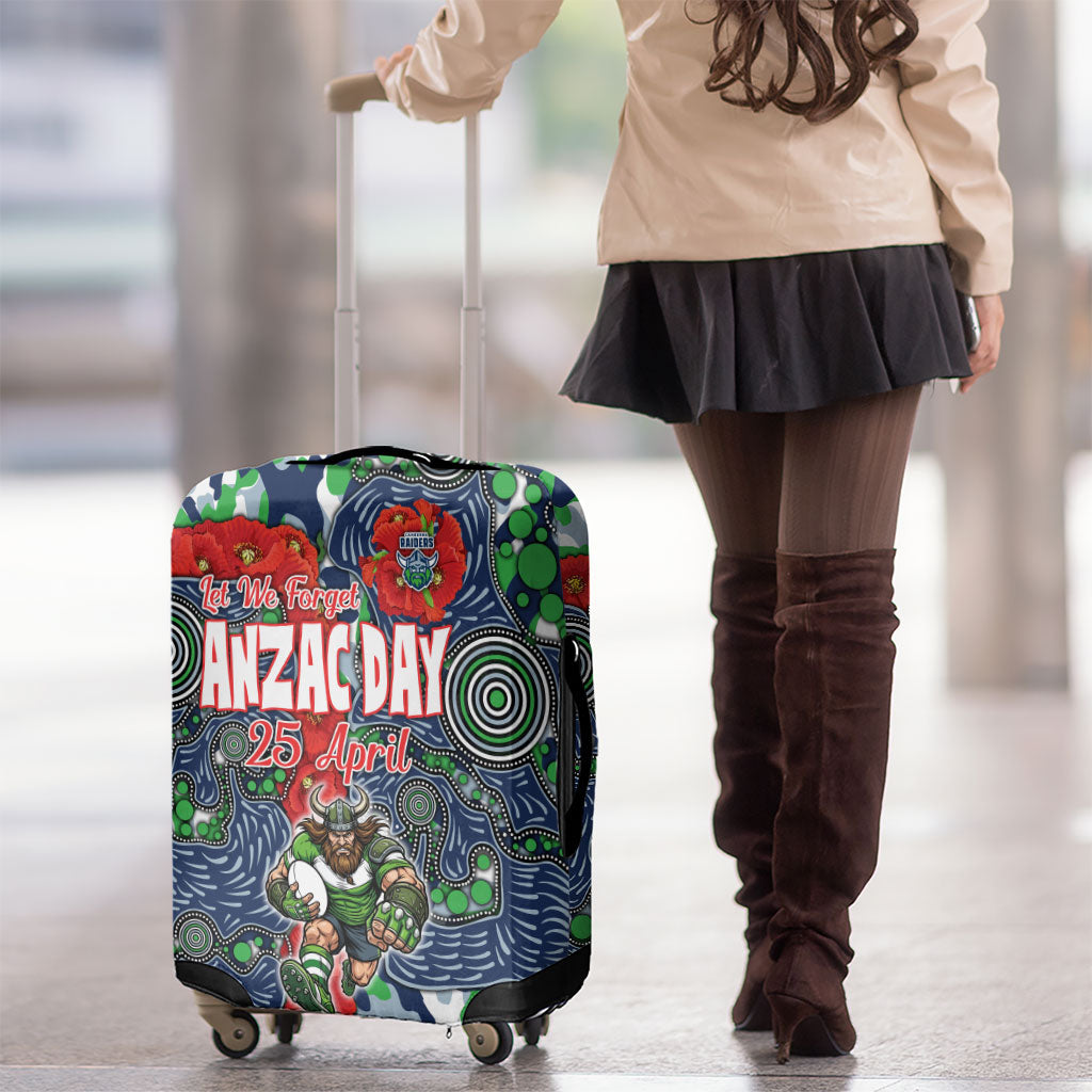 Canberra Raiders ANZAC Luggage Cover Indigenous Wave Pattern Poppy Remembrance Viking Warrior