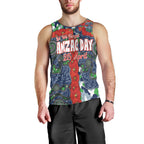 Canberra Raiders ANZAC Men Tank Top Indigenous Wave Pattern Poppy Remembrance Viking Warrior