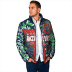 Canberra Raiders ANZAC Padded Jacket Indigenous Wave Pattern Poppy Remembrance Viking Warrior