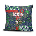 Canberra Raiders ANZAC Pillow Cover Indigenous Wave Pattern Poppy Remembrance Viking Warrior