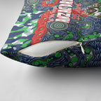 Canberra Raiders ANZAC Pillow Cover Indigenous Wave Pattern Poppy Remembrance Viking Warrior