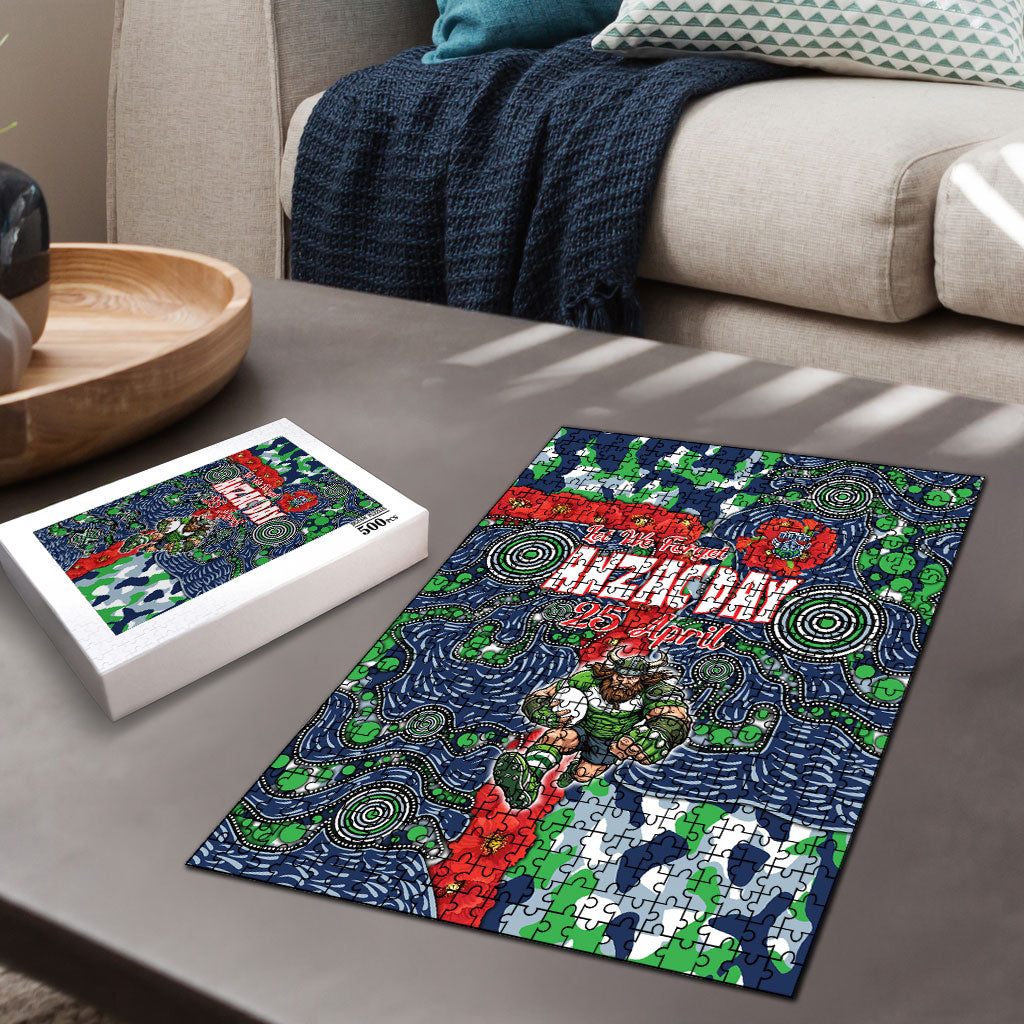 Canberra Raiders ANZAC Puzzle Indigenous Wave Pattern Poppy Remembrance Viking Warrior