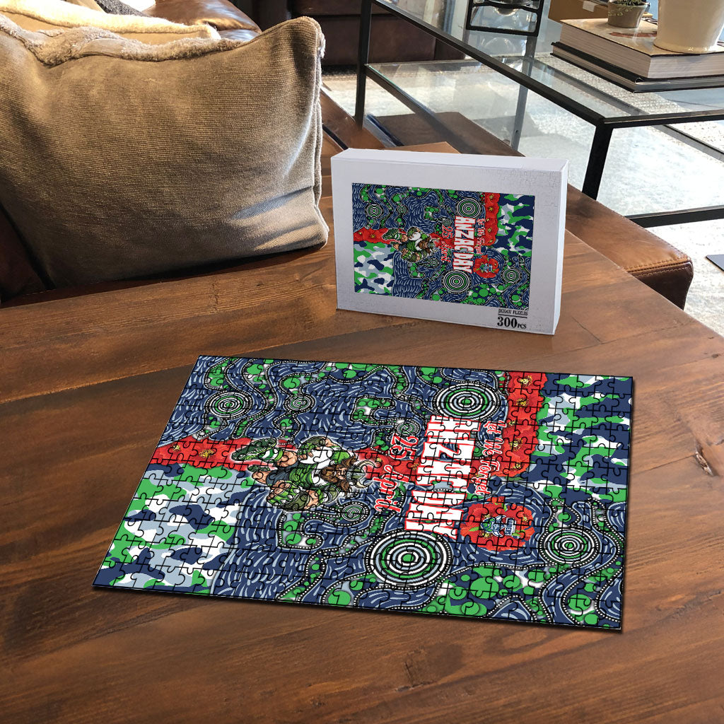 Canberra Raiders ANZAC Puzzle Indigenous Wave Pattern Poppy Remembrance Viking Warrior