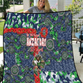 Canberra Raiders ANZAC Quilt Indigenous Wave Pattern Poppy Remembrance Viking Warrior