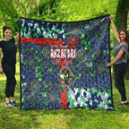 Canberra Raiders ANZAC Quilt Indigenous Wave Pattern Poppy Remembrance Viking Warrior