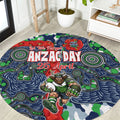 Canberra Raiders ANZAC Round Carpet Indigenous Wave Pattern Poppy Remembrance Viking Warrior