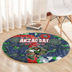 Canberra Raiders ANZAC Round Carpet Indigenous Wave Pattern Poppy Remembrance Viking Warrior