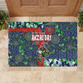 Canberra Raiders ANZAC Rubber Doormat Indigenous Wave Pattern Poppy Remembrance Viking Warrior