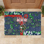 Canberra Raiders ANZAC Rubber Doormat Indigenous Wave Pattern Poppy Remembrance Viking Warrior